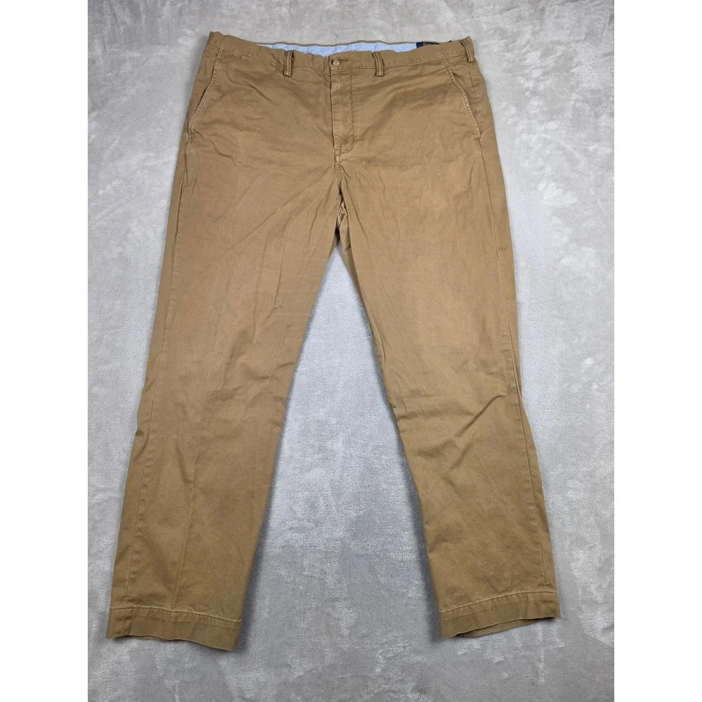 Polo Ralph Lauren Chino Pants Mens 40x32 Brown Stretch Straight Fit Twill